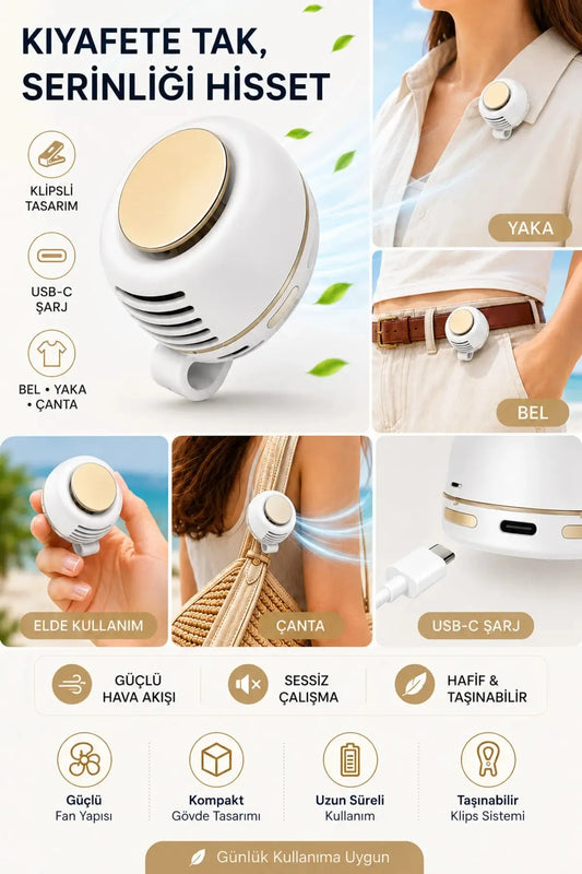glorvio Taşınabilir Mini Bel Fanı