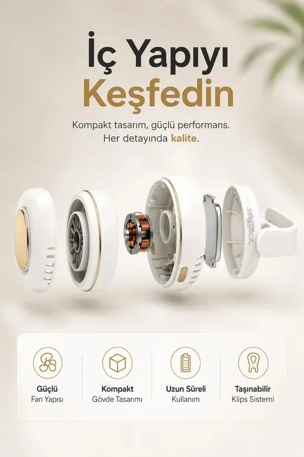 glorvio Taşınabilir Mini Bel Fanı