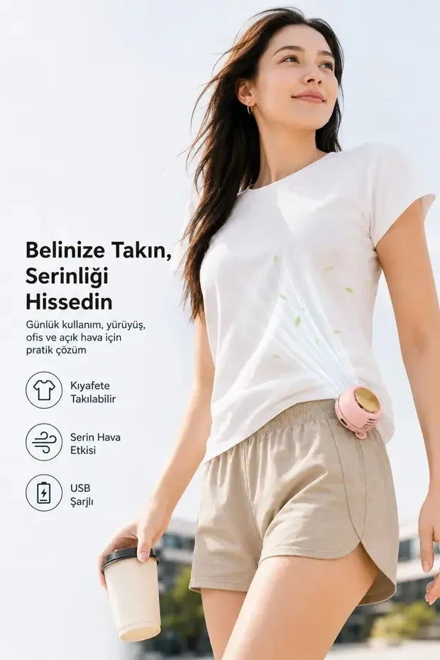 glorvio Taşınabilir Mini Bel Fanı