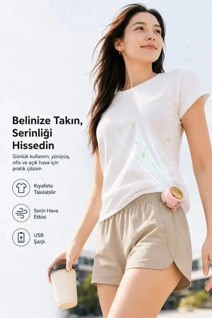 glorvio Taşınabilir Mini Bel Fanı